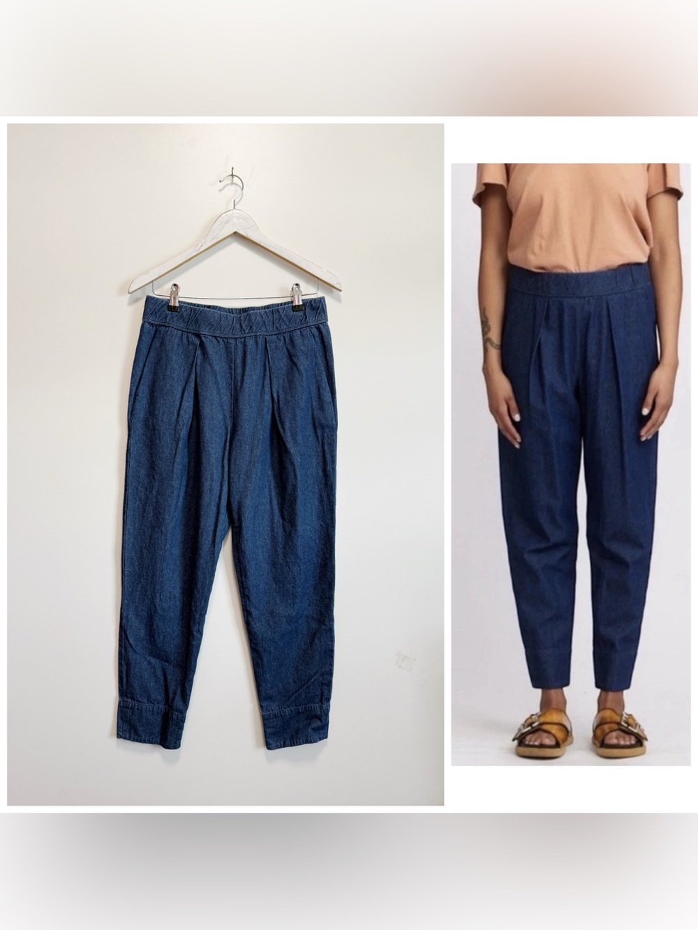 RAQUEL ALLEGRA Easy Pant Chambray Blue Jeans Size 1 Small